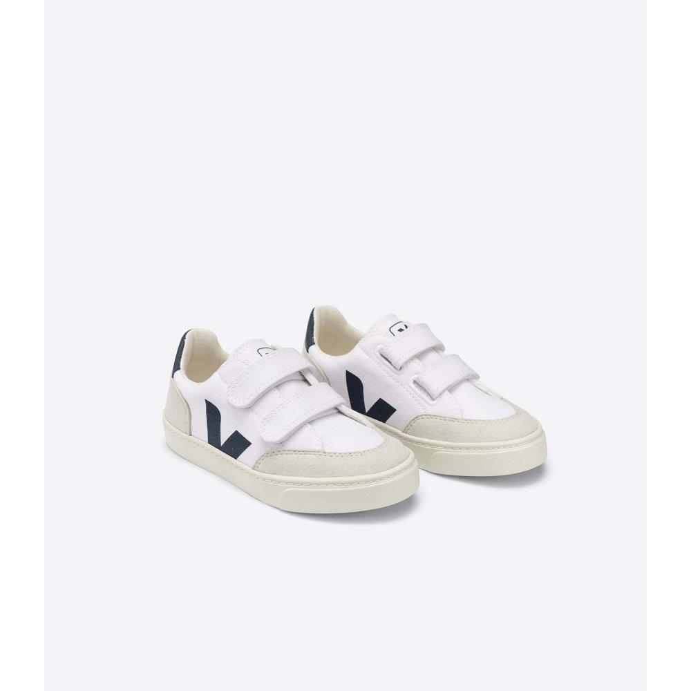 Kids' Veja V-12 CANVAS Sneakers White | SG 884DFM